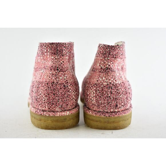Chanel 19P Pink Beige Black Tweed CC Lace Up Tie Ankle Short Sneaker Boots 42 - Picture 7 of 8